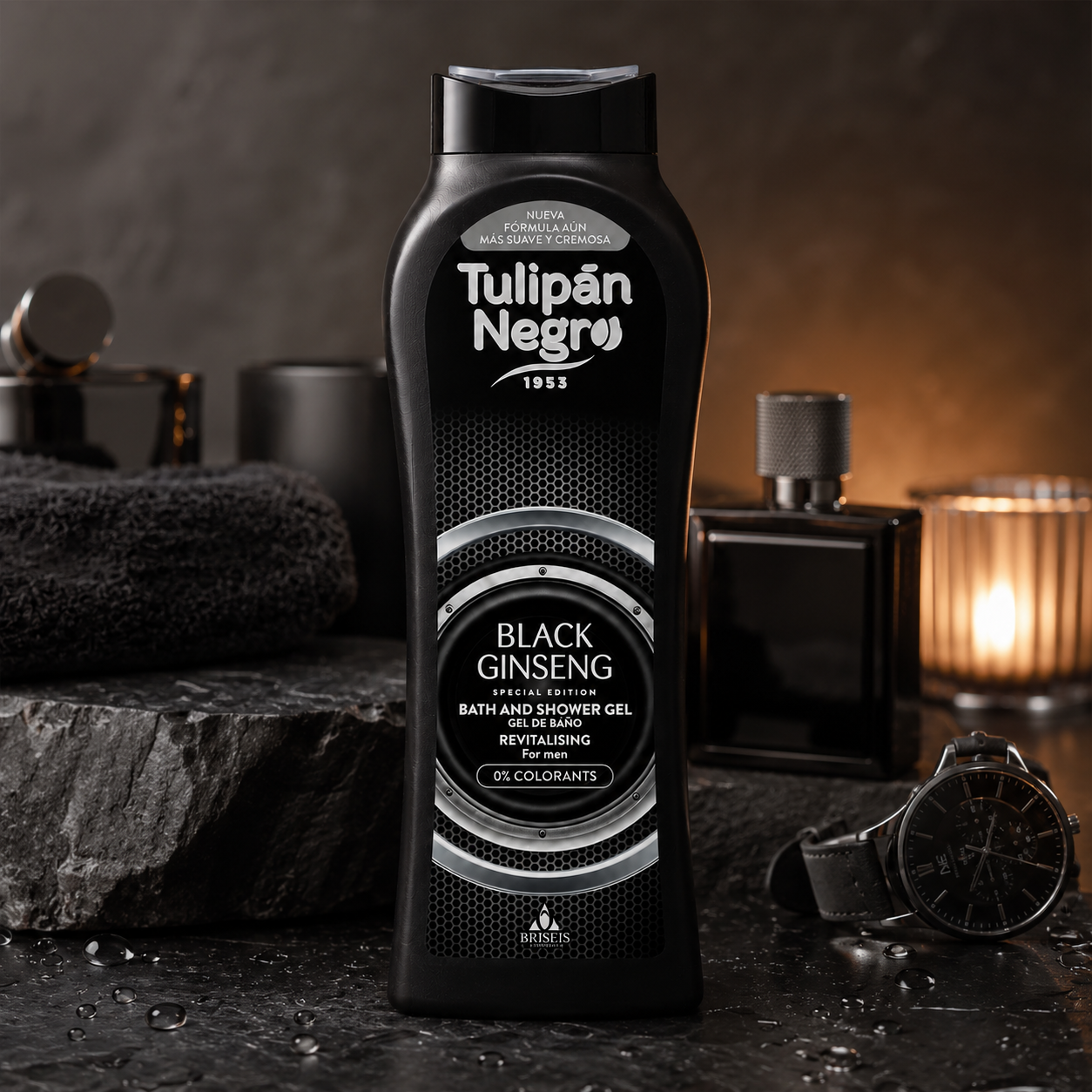 Gel de Duș Ginseng Negru Bărbați - Tulipan Negro 650 ml 🖤