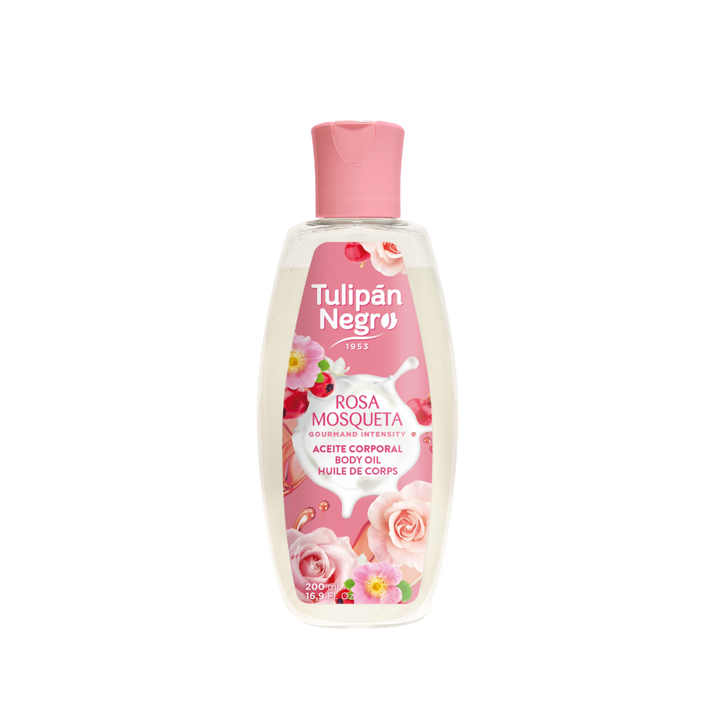 Ulei de corp Tulipan Negro cu lalele negre și măceșe 200 ml