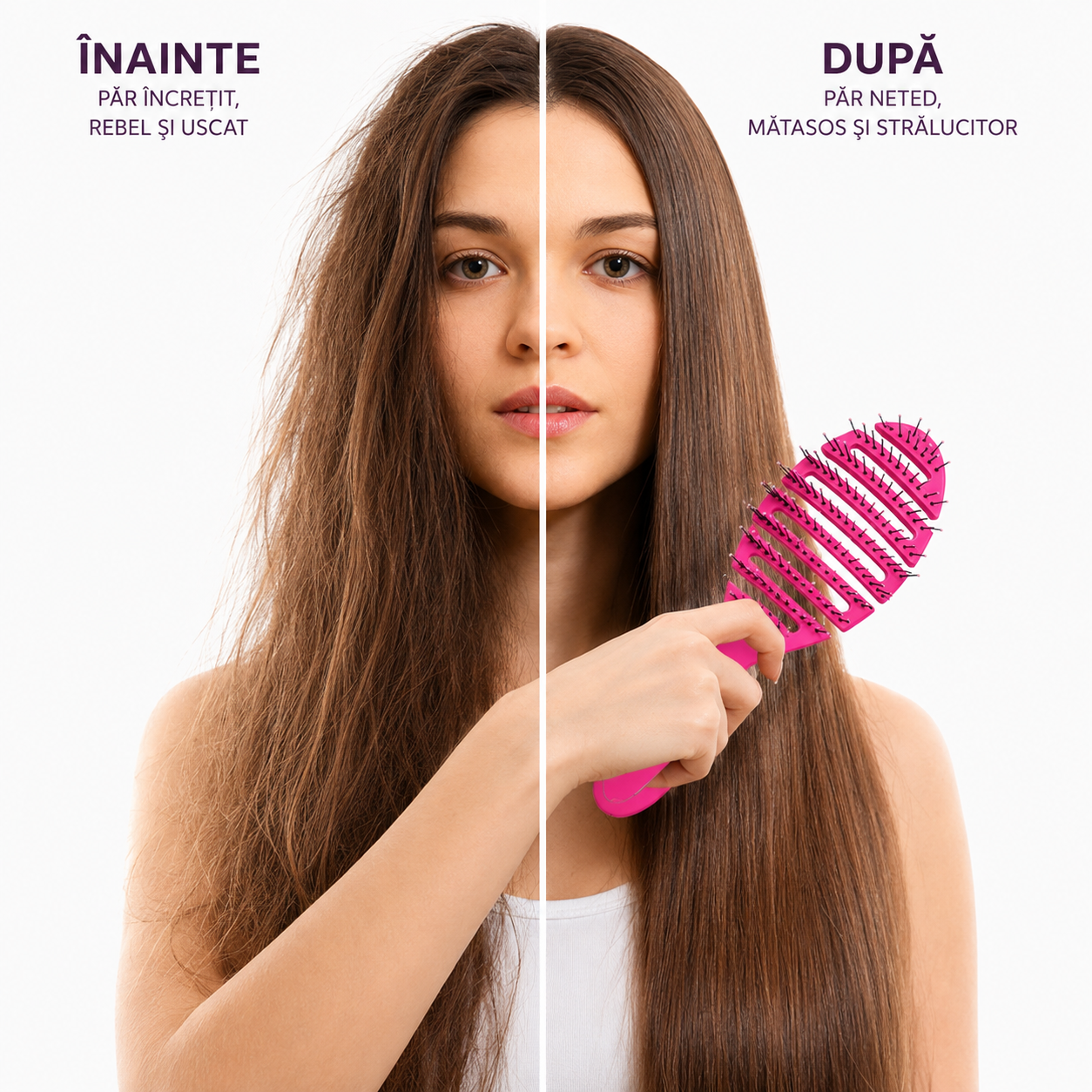Perie de Păr Ventilată - Roz